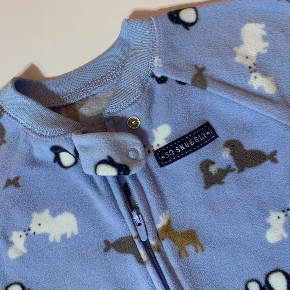 Child of Mine Blue Animal Print Onesie 9 Months